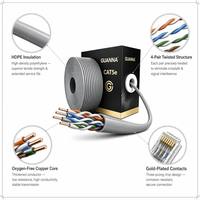 Cable LAN Cat5 Cat5e UTP FTP CCA PVC de 305m, 24AWG, 4 Pares, Directo de Fábrica, OEM para Redes de Escuelas, Hoteles y Campus