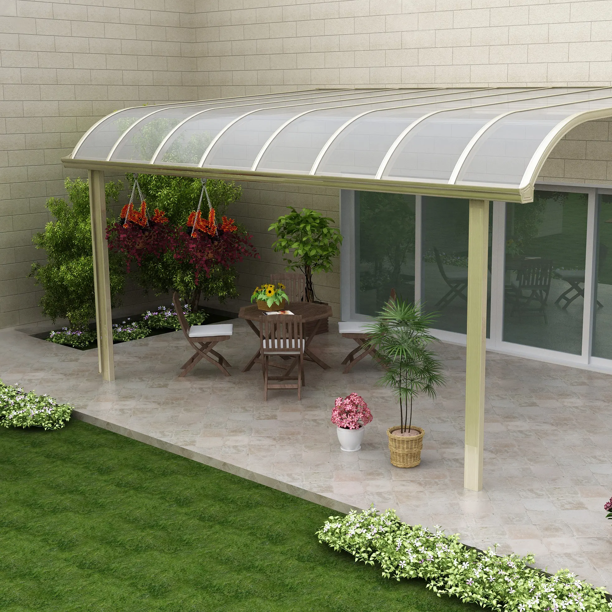 Waterproof Roof Patio Cover Polycarbonate Balcony Aluminum Canopy