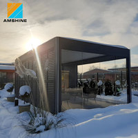 Lüks Bahçe Kamelyası Motorlu Biyoklimatik Alüminyum Veranda Çatısı Panjurlu Alüminyum Pergola, Dış Mekan Partileri için Panjurlu Panel ile