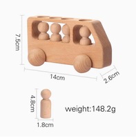Juego de Juguetes Educativos de Madera con Forma de Hombrecito, 4 Piezas en 1, para Bebés y Niños Pequeños, para Agarrar, Agitar las Manos y Empujar Carritos