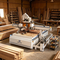 Centre CNC ATC 1325 pour le bois avec banc de perçage et scie pour la gravure de portes d'armoires