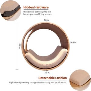 เตียงนอนแบบโค้งพร้อมเบาะรองนั่งรูปแมวทำจากไม้เฟอร์นิเจอร์ที่นอนปีนเขาคลังสินค้าแบบอเมริกัน - Product Image 2