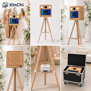 Photomaton rustique en bois avec éclairage automatique et impression instantanée DNP <span class=keywords><strong>QW410</strong></span> pour mariage et fête - Product Image 5