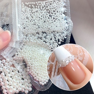 1.5Mm-6Mm Chất Lượng Cao Không-Xốp Hình Cầu Vòng <span class=keywords><strong>Bead</strong></span> Ngọc Trai Nhựa Trang Trí Màu Trắng Tinh Khiết Mix Ngọc Trai Móng Tay Nghệ Thuật - Product Image 2