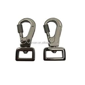 High Quality Zinc Alloy Metal Sring Snap Hook with Lock Swivel Dog Hook For Pet Leash Bags