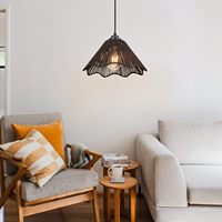 Lampe suspendue à brancher avec cordon enfichable Lampe suspendue en rotin Lampe à panier tissée Plafonnier industriel à brancher