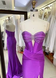 2025 потрясающий декорированный сексуальный корсет с кристаллами на цепочке атласное платье для выпускного вечера с блестками вечернее платье-Русалка - Product Image 2