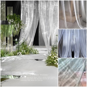 Rideau de scène pour fête de <span class=keywords><strong>mariage</strong></span>, draperie en gaze d'eau, toile de fond YMOTECH SM-001, style romantique, 1 mètre, décoration de fête DIY - Product Image 2
