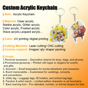 <span class=keywords><strong>Llavero</strong></span> de acrílico personalizado de alta calidad con forma de corazón, boleto, hotel, con purpurina, de plástico, de anime - Product Image 5