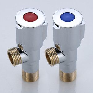 Válvula angular Zimani de 1/2 pulgada con rosca macho, acabado cromado, agua fría y caliente, universal para grifo de lavabo de baño - Product Image 1
