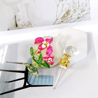 15ml breveté métal orchidée Iris fleur métal bouteille de parfum huile essentielle rechargeable Attar bouteilles décoration de la maison Gift15328