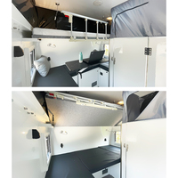 Caravanes japonaises 4 Birth Pop Out System, 12v TV, luxe, tout noir, tourisme, grande caravane hybride Pt15 Offraad solaire hors réseau, 16 pieds