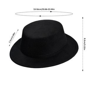 Sombrero Fedora Unisex de alta calidad, ala ancha, nueva moda, personalizado, informal, elegante, Color sólido, Jazz, sombreros, patrón liso, sombrero Fedora de felpa - Product Image 4