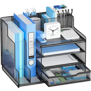 Organizzatore scrivania da ufficio con porta File verticale a 4 livelli con vassoio in carta e lettere da scrivania organizzatore di FILE desktop