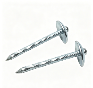 Clous de toiture galvanisés à tête parapluie, tige torsadée, en acier zingué bleu et blanc pour la construction de toitures - Product Image 6