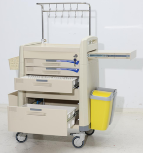 Chariot de <span class=keywords><strong>transport</strong></span> de médicaments hospitaliers EM-ET083 en ABS, serrures individuelles, surfaces de travail à double usage, distribution pharmaceutique - Product Image 4