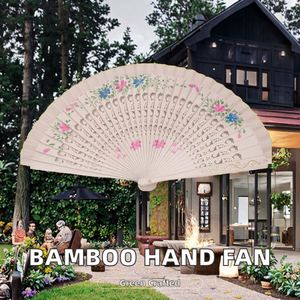 Abanico de Mano de Bambú Tradicional Español al por Mayor, Color Sólido, Diseño de Ángel Tallado, Clásico, Ecológico, para el Año Nuevo Chino - Product Image 2