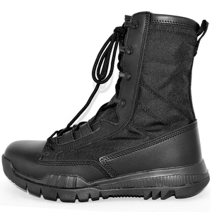 Chaussures de randonnée tactiques imperméables en cuir noir antidérapantes pour hommes, prix d'usine en gros, vente chaude - Product Image 1