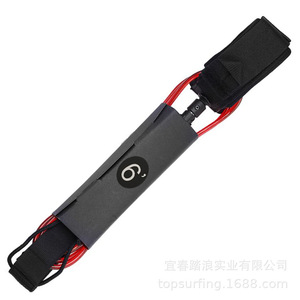Laisse de planche de surf en TPU 5,5 mm rouge avec double anneau et boucle, corde de sécurité élastique pour le surf et la planche à pagaie, unisexe - Product Image 3