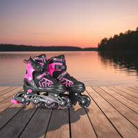 Patins à roulettes professionnels Ruidongle à taille réglable pour enfants, patins à roulettes unisexes avec design de roues flashy