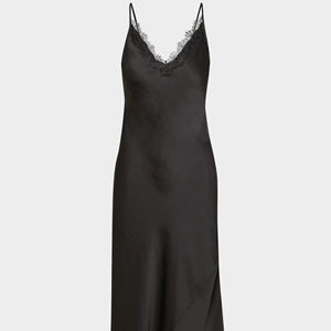 Ladies' Elegant Black Satin <b>Lace</b> Dress Factory Customized High Quality Casual Wear - Product Image 2