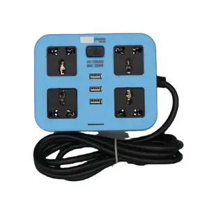 Power Strip 4 Outlets 3 USB extension socket plug