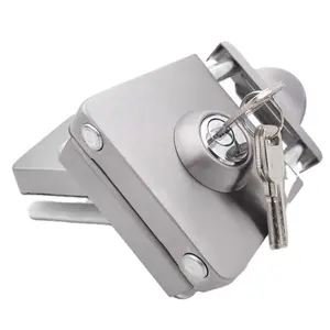 Vierkante Frameloze Deur Patch Key Lock Set Cilinder Glazen Schuifdeur Slot