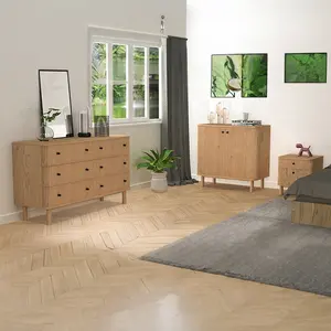 High Quality Nordic Style Natural Living Room Solid Wood 2 Door Sideboard Storage Cabinet
