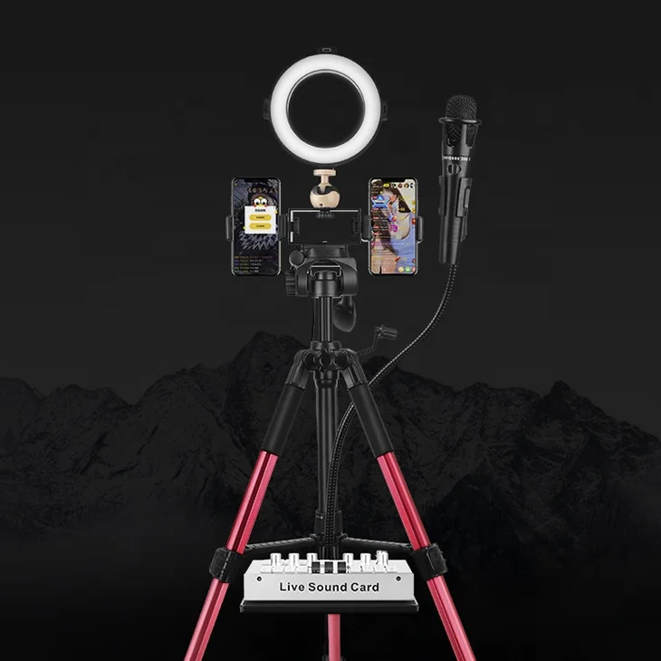 Складной штатив для мобильного телефона со смартфоном, кольцевой светильник, Напольная Лампа, кольцевой светильник для селфи со штативом