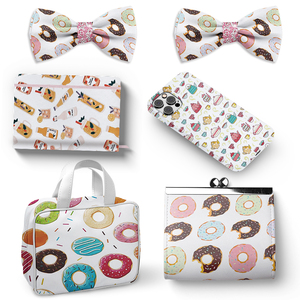 <span class=keywords><strong>Polipiel</strong></span> personalizada para la venta, patrones de Donut de dibujos animados baratos, Impresión de PU, rollo de cuero Artificial sintético, tela de imitación de vinilo - Product Image 2