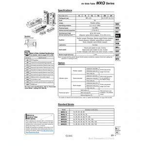 SMC Pneumatics Air Slide Table MXQ8-50BS <b>Material</b> <b>Handling</b> Equipment - Product Image 1