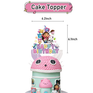 Decorazioni per Festa di <span class=keywords><strong>Compleanno</strong></span> per Bambina a Tema Casa di Gabby, Include Striscione, Cupcake, Palloncini in Lattice Pastello, Accessori per Baby Shower - Product Image 3