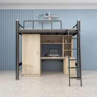 Lit superposé moderne en métal avec escalier pour hôpital, dortoir, école, hôtel, appartement ou chambre à coucher - Vente en gros