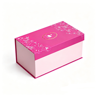 Boîte magnétique rigide portable personnalisée en magenta avec insert en éponge pour l'emballage de verres à vin, matériaux recyclés haut de gamme, boîte cadeau imprimée