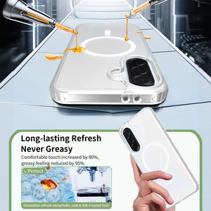 Funda Transparente Mate Esmerilada con Magnético para <span class=keywords><strong>Samsung</strong></span> A37, Carcasa Antihuellas de PC+TPU a Prueba de Golpes - Product Image 5