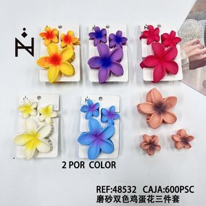 Set di Tre Mollette per Capelli Frangipani Bicolore Satinate, 2 Pezzi per Colore - Product Image 2