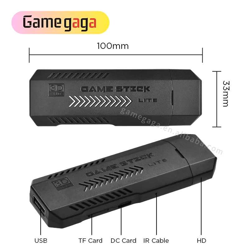 X2 Game Stick 4K GD10 Plus, kontroler isi ulang P3 2.4G nirkabel Gamepad Retro klasik Video Game konsol