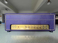 Amplificateur de guitare personnalisé 1959 Plexi câblé à la main, tête 50W, volume principal et boucle, tubes JJ, rayures dorées en couleur violette