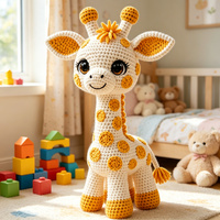 Kit de crochet girafe fait main, matériel de tricot DIY, pack d'artisanat amigurumi animal mignon, cadeau pour adultes et débutants