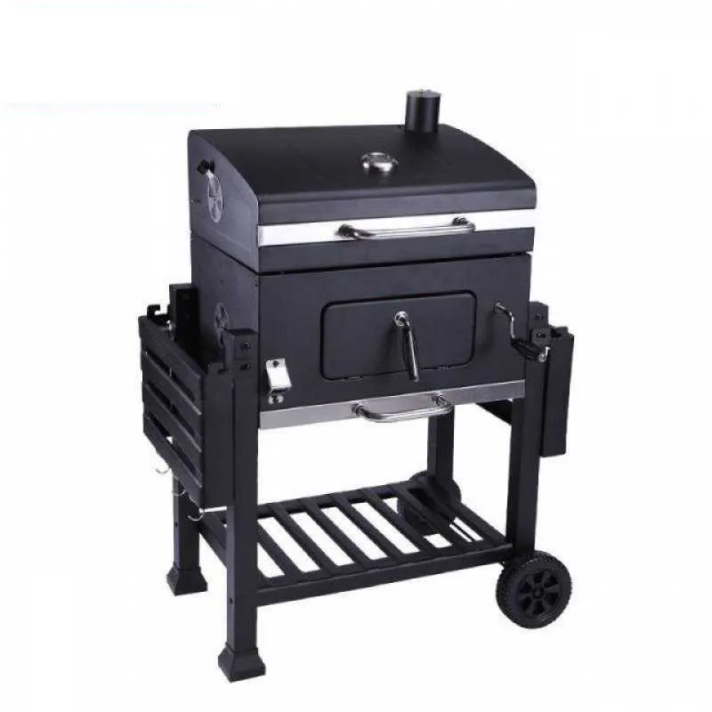 Высококачественная уличная Кухонная Тележка для приготовления угля и барбекю, коптильное устройство, домашняя складная тележка для гриля с углем для барбекю