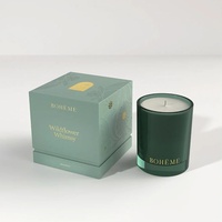 Boîte d'emballage de bougies personnalisée de luxe avec logo, boîte cadeau magnétique mate pour bougies parfumées, boîte en carton rigide de luxe avec mousse