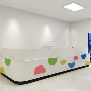 Bureau de réception coloré ergonomique durable pour hôpitaux pédiatriques Design moderne pour postes d'infirmières Salles d'attente pour enfants Bois - Product Image 2