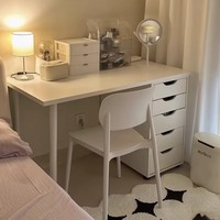 Bureau simple pour chambre de location, bureau d'ordinateur pour femme, coiffeuse intégrée, bureau de télétravail