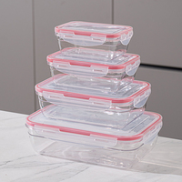 Ensemble de contenants alimentaires hermétiques en plastique transparent durable et écologique, plusieurs tailles, boîte à bento carrée en Tritan pour la cuisine