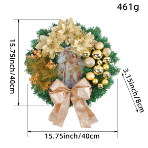 DAMAI Christmas Wreath Ornaments Garland for Christmas <b>Tree</b> Outdoor <b>Lighted</b> Christmas Wreaths Festival Decorations - Product Image 4