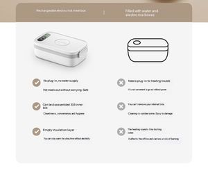 Boîte à lunch électrique portable personnalisée de 14000 mAh alimentée par batterie, récipient alimentaire à chauffage rapide sans fil pour l'extérieur - Product Image 3