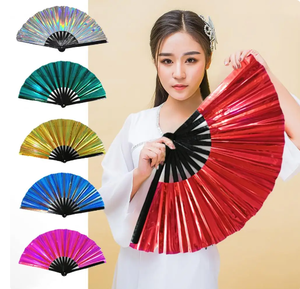 Éventail pliant FAREA <span class=keywords><strong>Kung</strong></span> <span class=keywords><strong>Fu</strong></span> en bambou, cadeaux artisanaux, spectacle de danse, fête, éventail holographique, <span class=keywords><strong>film</strong></span> laser PVC, éventail en bois - Product Image 5