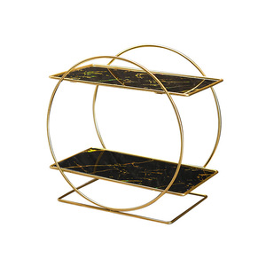 Double Layer Round Metal Storage Rack For Bathroom Cosmetics And Toiletries Freestanding With <b>Mirror</b> Tray - Product Image 5