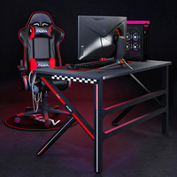 Nouveau bureau de gaming ergonomique noir 2026 avec porte-gobelet pour PC, idéal pour le bureau à domicile et les jeux