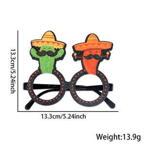 جديد المكسيكي يوم الاستقلال ، إطار جمجمة الصبار ، نظارات احتفالات لامعة مضحكة ليوم من الدعائم صور الميتة - Product Image 6